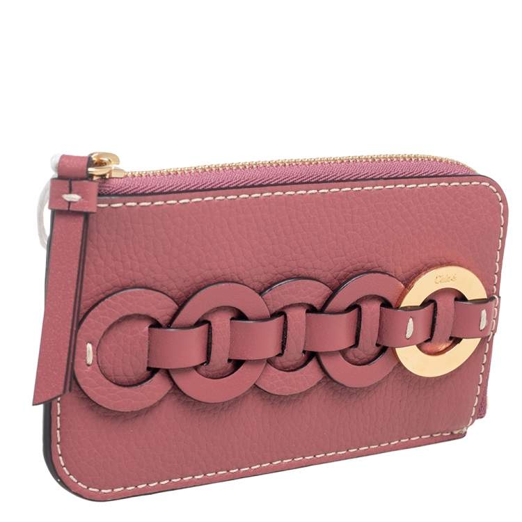 Pre Owned Chloe Pink Leather Darryl Coin Purse