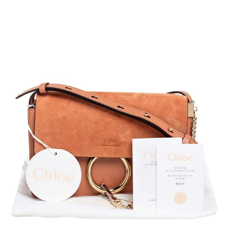 Pre Owned Chloe Brown Leather and Suede  Faye Shoulder Bag