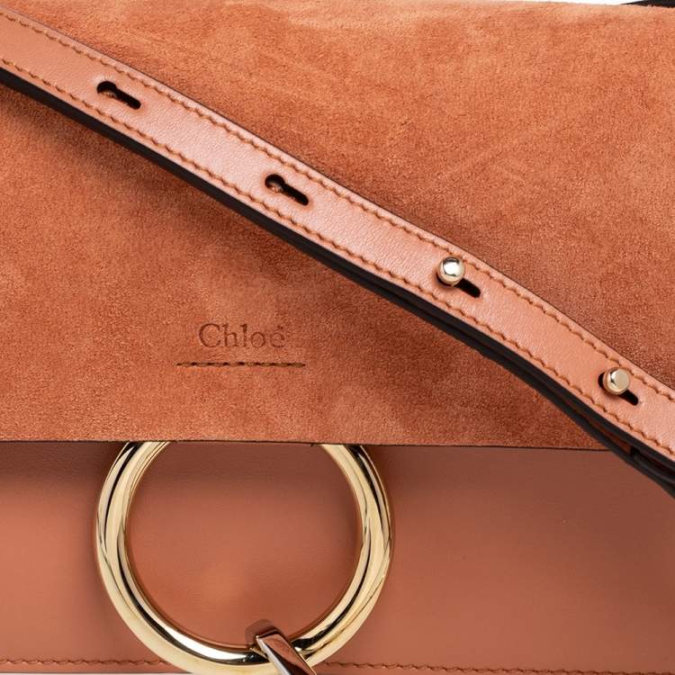 Pre Owned Chloe Brown Leather and Suede  Faye Shoulder Bag