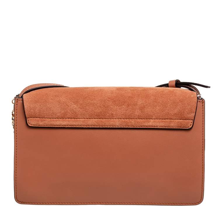 Pre Owned Chloe Brown Leather and Suede  Faye Shoulder Bag