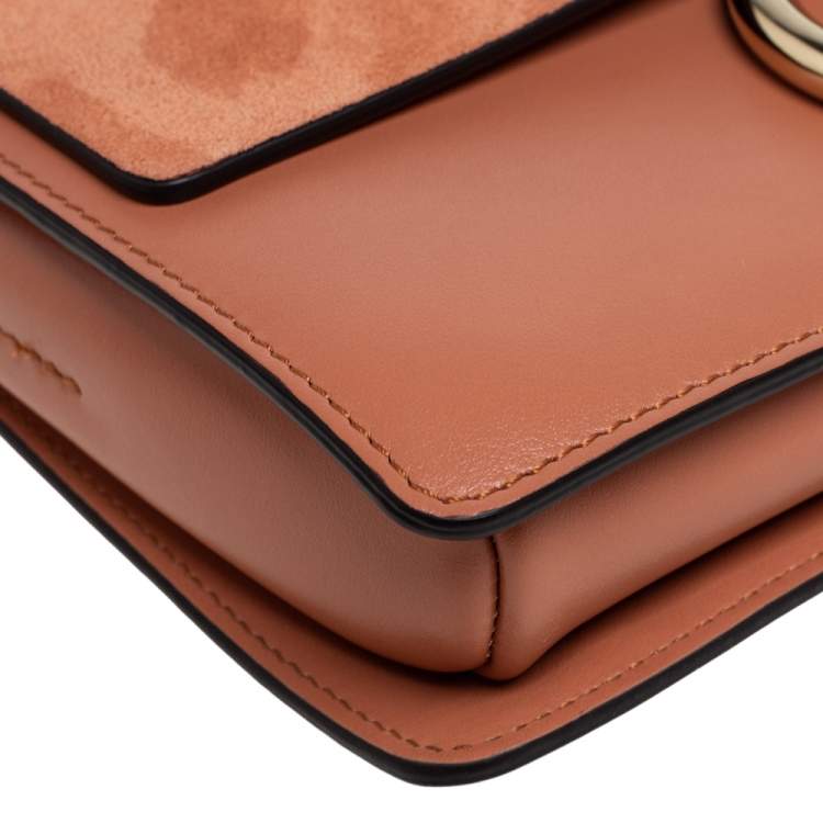 Pre Owned Chloe Brown Leather and Suede  Faye Shoulder Bag