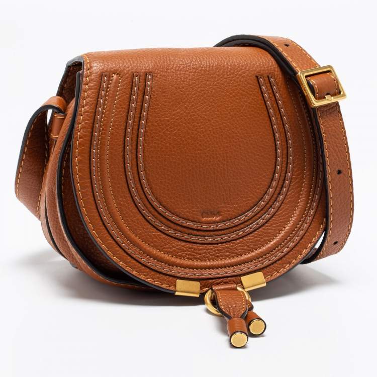 Pre Owned Chloé Brown Leather Mini Marcie Shoulder Bag