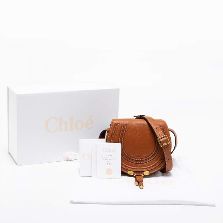 Pre Owned Chloé Brown Leather Mini Marcie Shoulder Bag