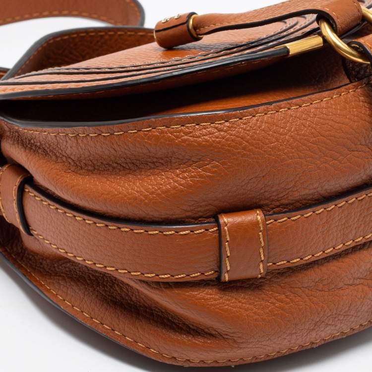 Pre Owned Chloé Brown Leather Mini Marcie Shoulder Bag