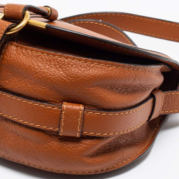 Pre Owned Chloé Brown Leather Mini Marcie Shoulder Bag
