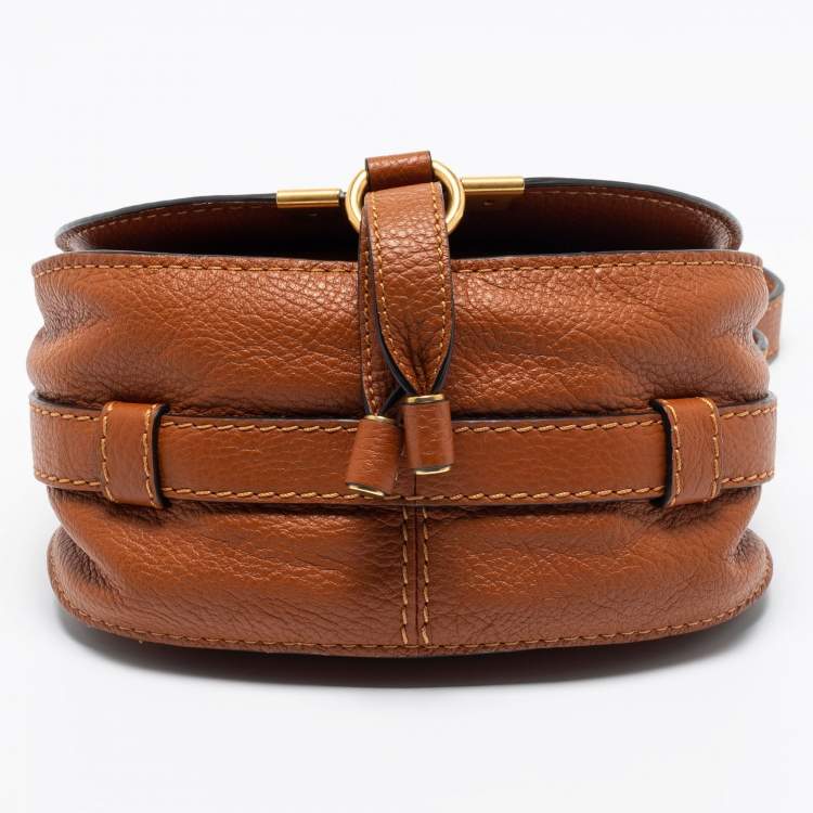 Pre Owned Chloé Brown Leather Mini Marcie Shoulder Bag