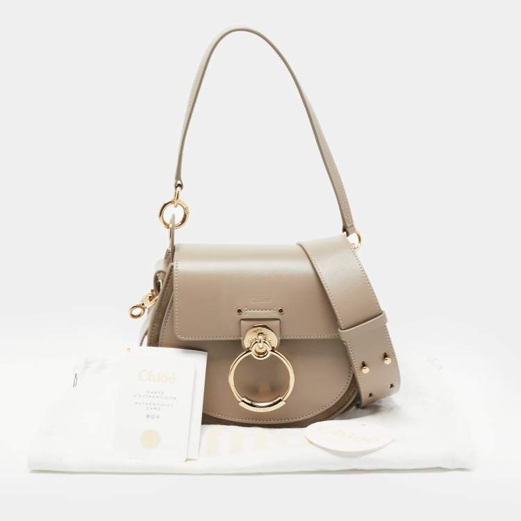 Pre Owned Chloe Grey Leather and Suede Small Tess Shoulder Bag