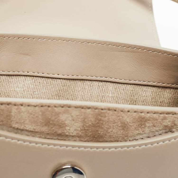 Pre Owned Chloe Grey Leather and Suede Small Tess Shoulder Bag