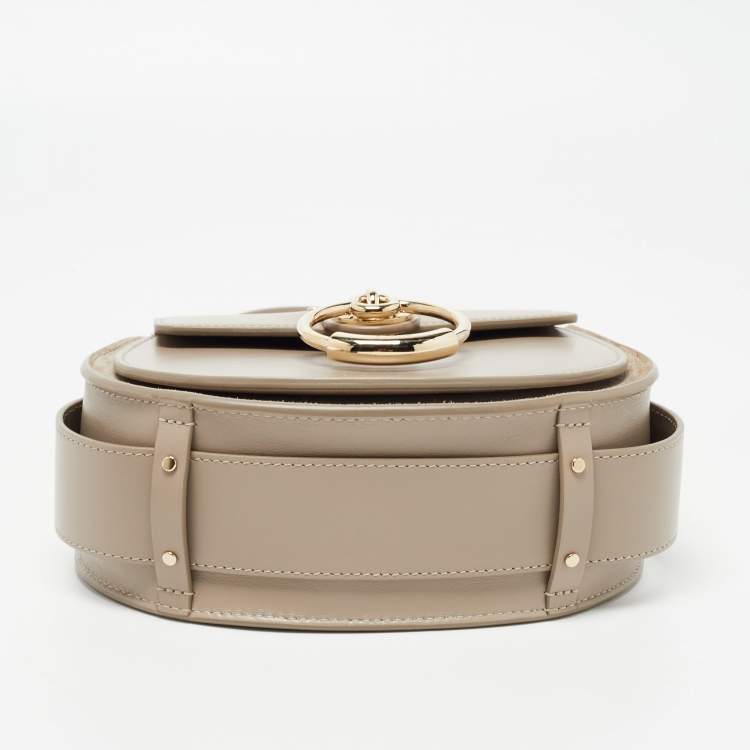 Pre Owned Chloe Grey Leather and Suede Small Tess Shoulder Bag