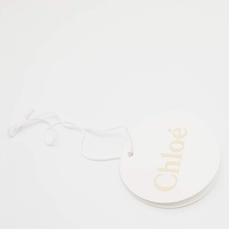 Pre Owned Chloe Tan Croc Embossed Leather C Logo Wristlet Pouch