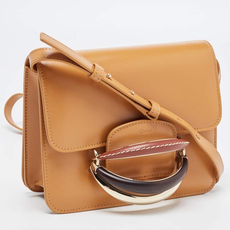 Pre Owned Chloe Tan Leather Kattie Crossbody Bag