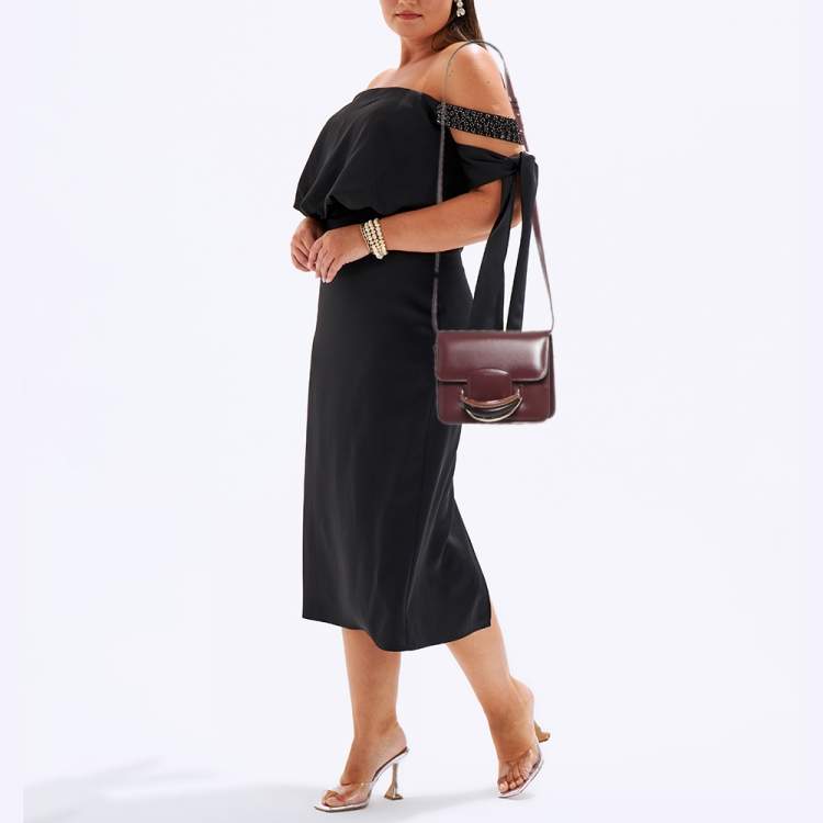 Pre Owned Chloe Burgundy Leather Kattie Crossbody Bag