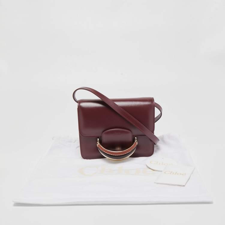 Pre Owned Chloe Burgundy Leather Kattie Crossbody Bag
