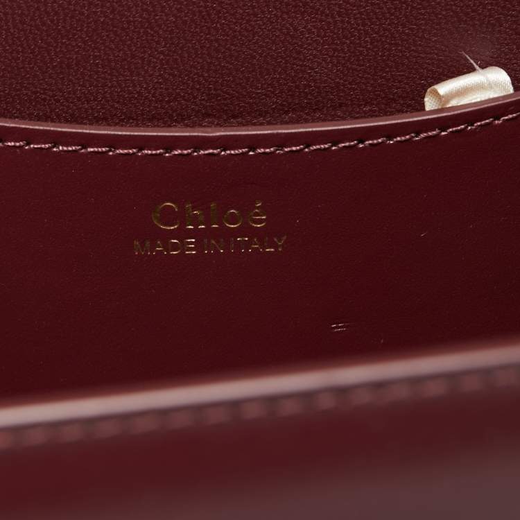 Pre Owned Chloe Burgundy Leather Kattie Crossbody Bag