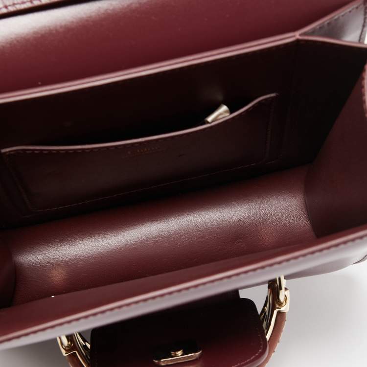 Pre Owned Chloe Burgundy Leather Kattie Crossbody Bag