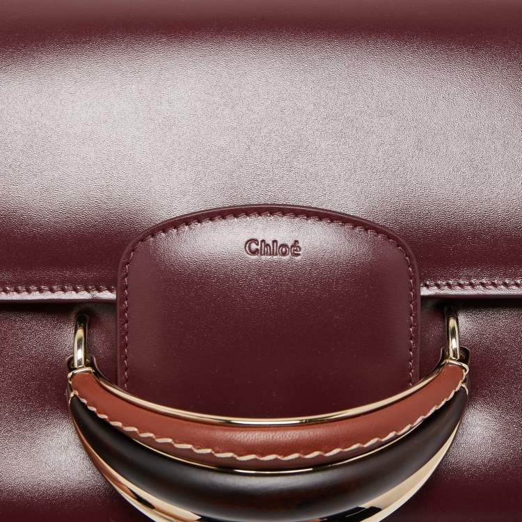 Pre Owned Chloe Burgundy Leather Kattie Crossbody Bag