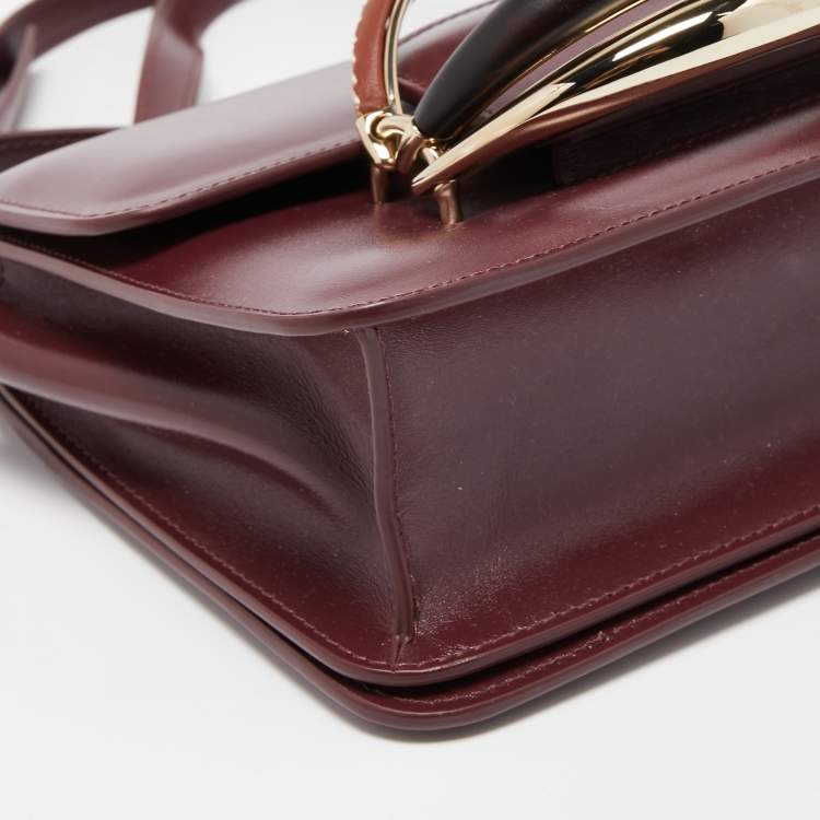 Pre Owned Chloe Burgundy Leather Kattie Crossbody Bag