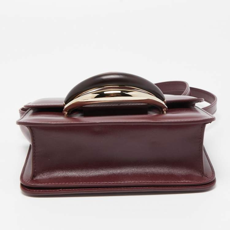Pre Owned Chloe Burgundy Leather Kattie Crossbody Bag