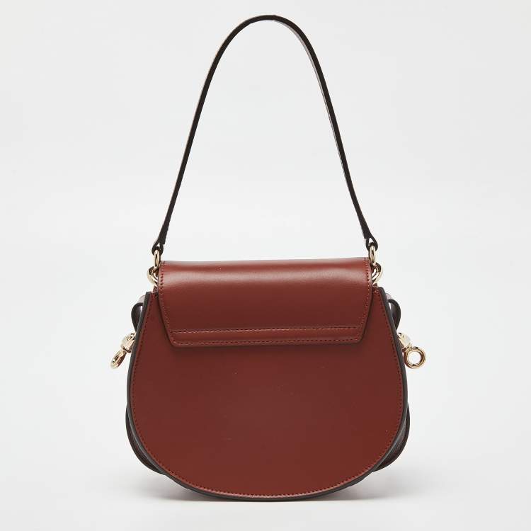مملوكة مسبقًا Chloe Brown Suede and Leather Small Tess Shoulder Bag