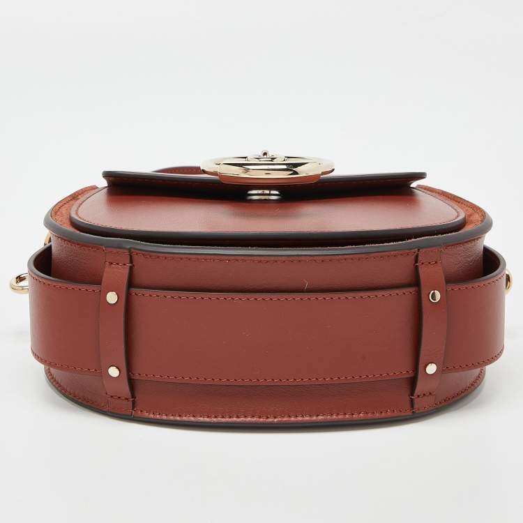 مملوكة مسبقًا Chloe Brown Suede and Leather Small Tess Shoulder Bag