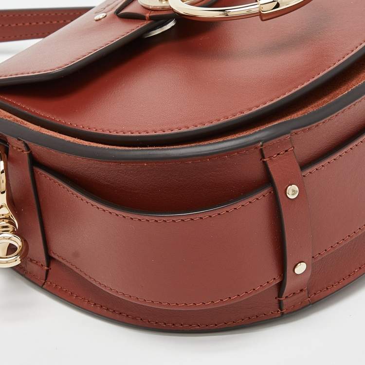 مملوكة مسبقًا Chloe Brown Suede and Leather Small Tess Shoulder Bag