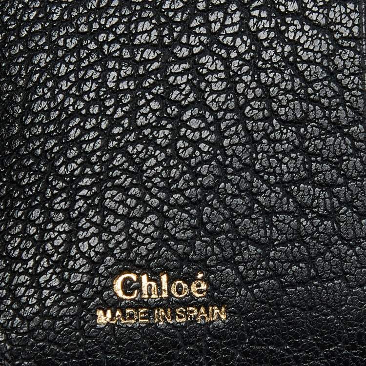 Pre Owned Chloé Black Leather Drew Compact Wallet