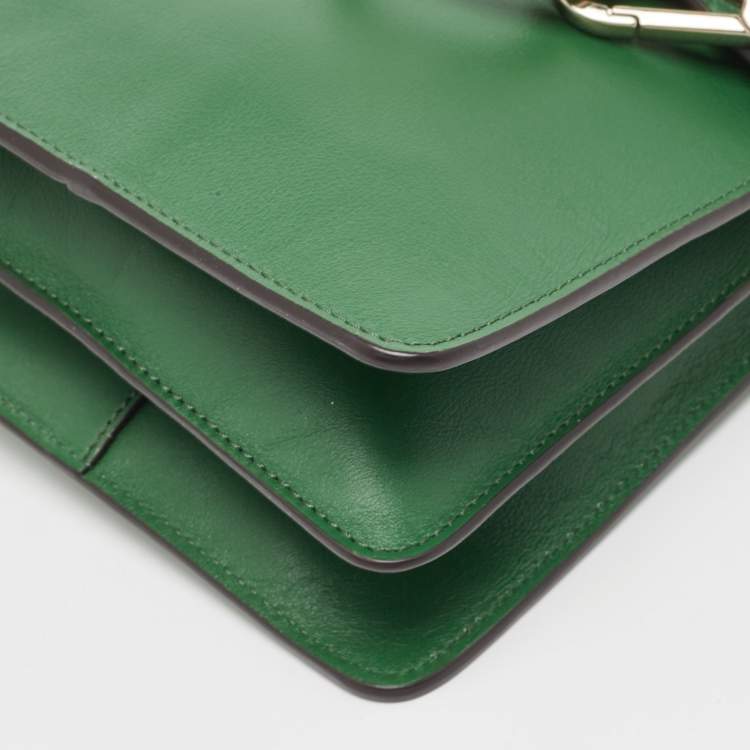 Pre Owned Chloé  Green Leather and Suede Mini Faye Crossbody Bag