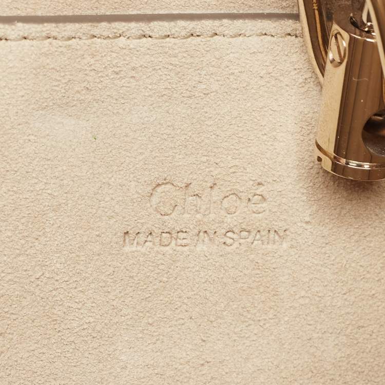 Pre Owned Chloé  Green Leather and Suede Mini Faye Crossbody Bag