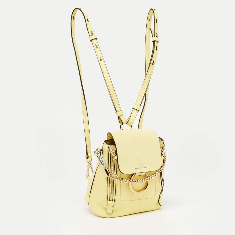 Pre Owned Chloe Lemonade Leather and Suede Mini Faye Day Backpack