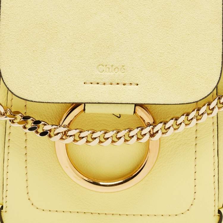 Pre Owned Chloe Lemonade Leather and Suede Mini Faye Day Backpack