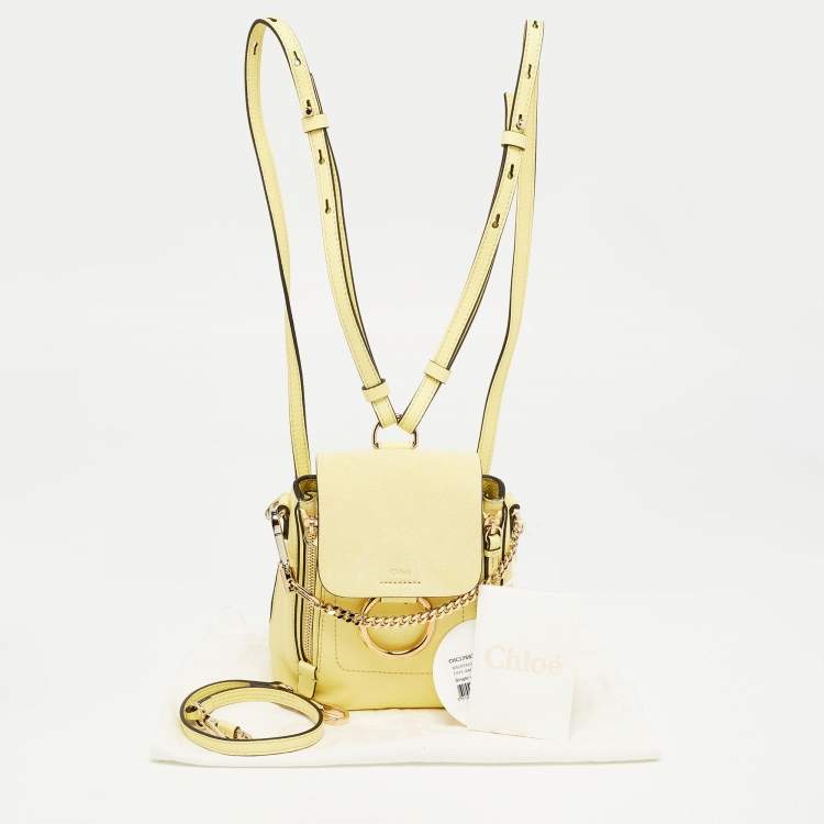 Pre Owned Chloe Lemonade Leather and Suede Mini Faye Day Backpack
