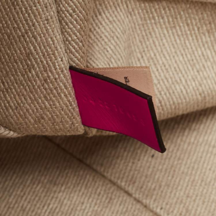 Pre Owned Chloe Pink/Beige Canvas Medium Woody Shopper Tote