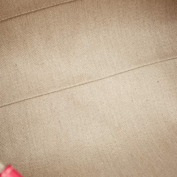 Pre Owned Chloe Pink/Beige Canvas Medium Woody Shopper Tote