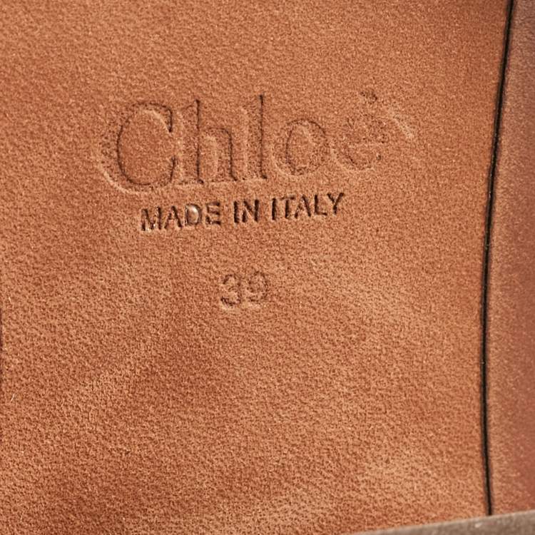 Pre Owned Chloe Black Leather Zip Up Ankle Length Boots Size 39