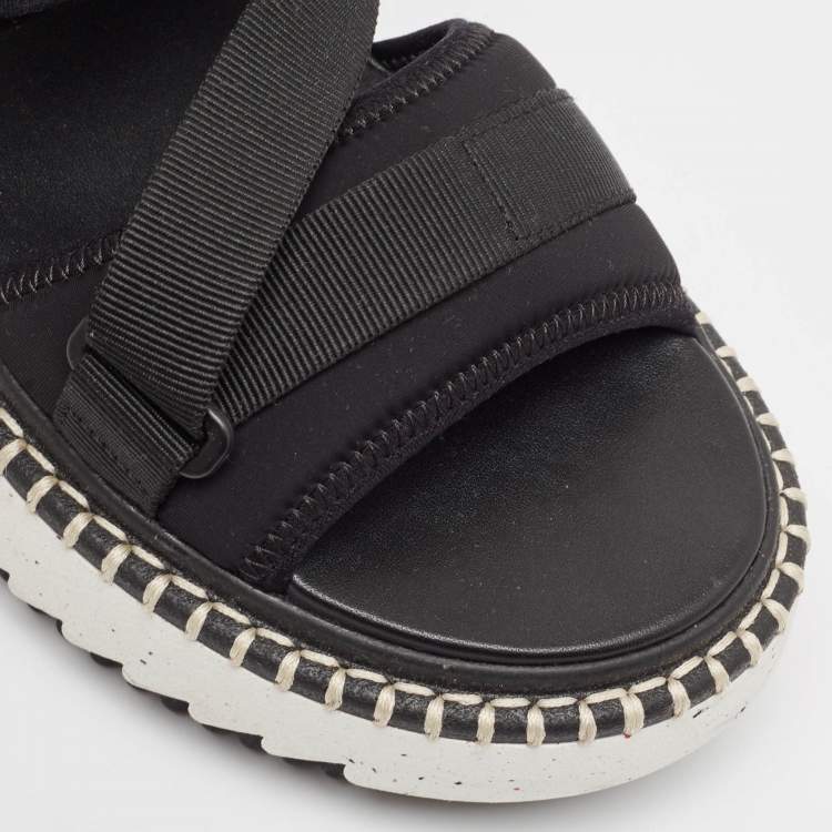 Pre Owned Chloe Black Neoprene Lilli Slingback Sandals Size 38