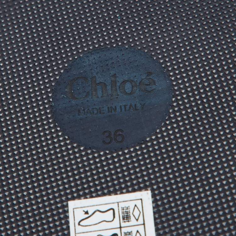 Pre Owned Chloe Multicolor Knit Fabric Lou Platform Thong Sandals Size 36