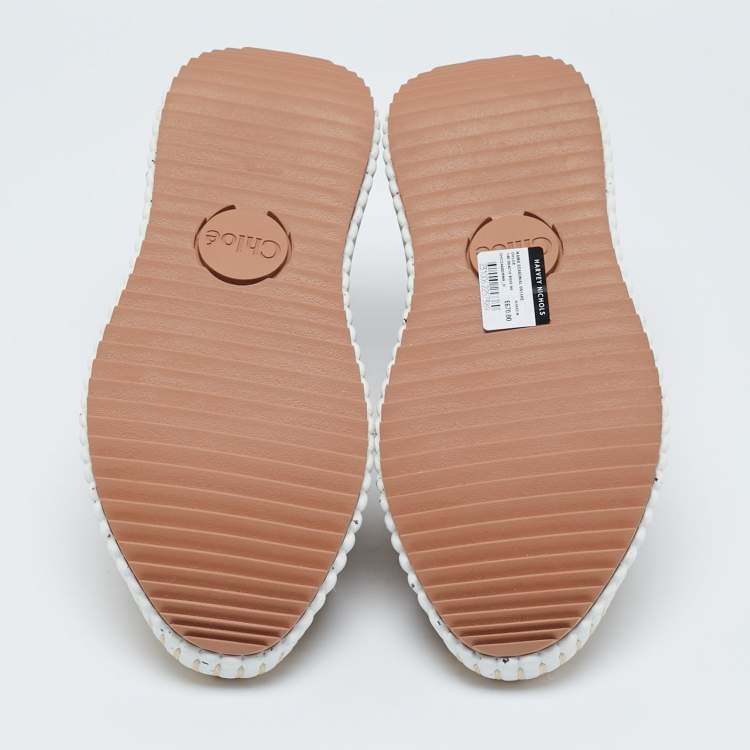 Pre Owned Chloe Beige Suede and Leather Nama Sneakers Size 39