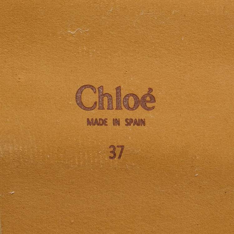 Pre Owned Chloe Black Woven Crochet Wavy Flat Slides Size 37