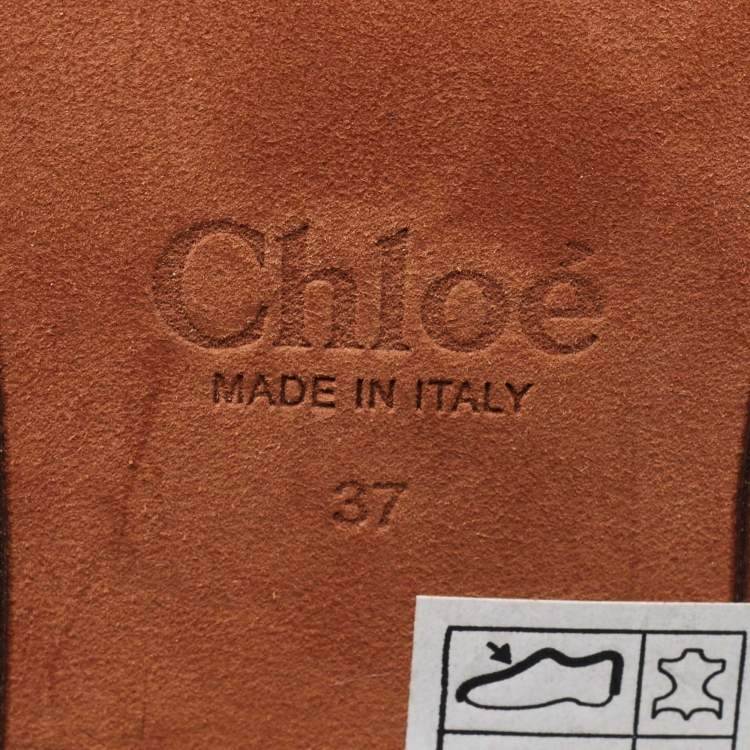 Pre Owned Chloe Black Leather Meganne Ankle Length Boots Size 37