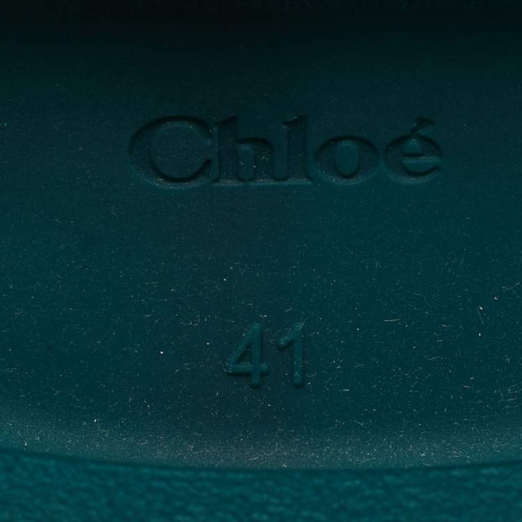 Pre Owned Chloé Green Rubber Betty Rain Boots Size 41