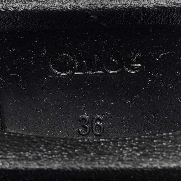 Pre Owned Chloé Black Rubber and Shearling Fur Betty Rain Boots Size 36