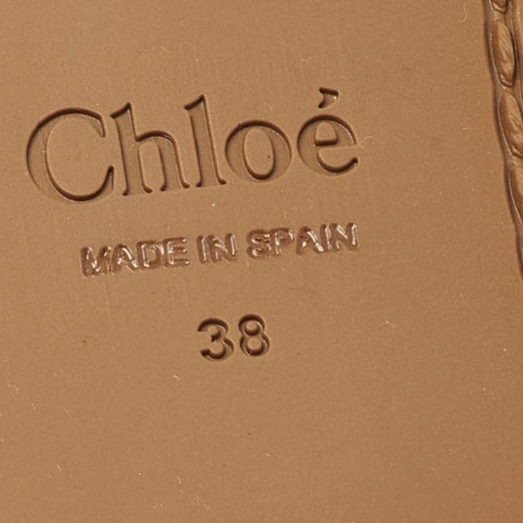 مملوكة مسبقًا Chloe Marcie Size 38 Brown Leather Flat Slides