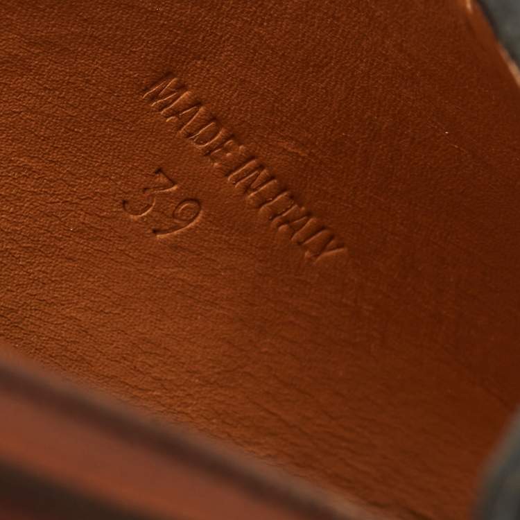 Pre Owned Chloe Laurena Scalloped Size 39 Black Leather Slide Sandals          