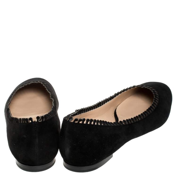 Pre Owned Chloe Black Suede Ballet Flats Size 39.5