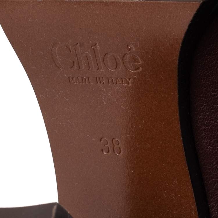 Pre Owned Chloe Burgundy Leather Emma Over The Knee Boots Size 38