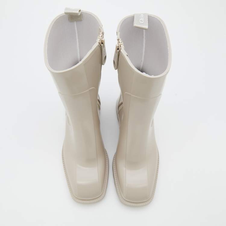 Pre Owned Chloe Nomad Beige Rubber Betty Rain Boots Size 39