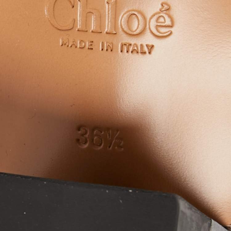 مملوكة مسبقًا Chloe Burgundy Leather and Suede Rylee Ankle Boots Size 36.5