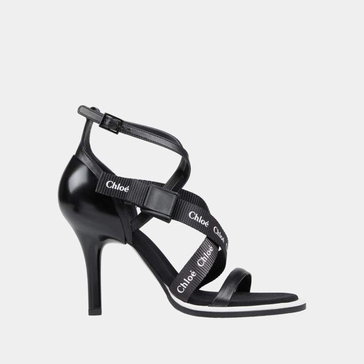 Pre Owned Chloe Leather Ankle Strap Sandals 36