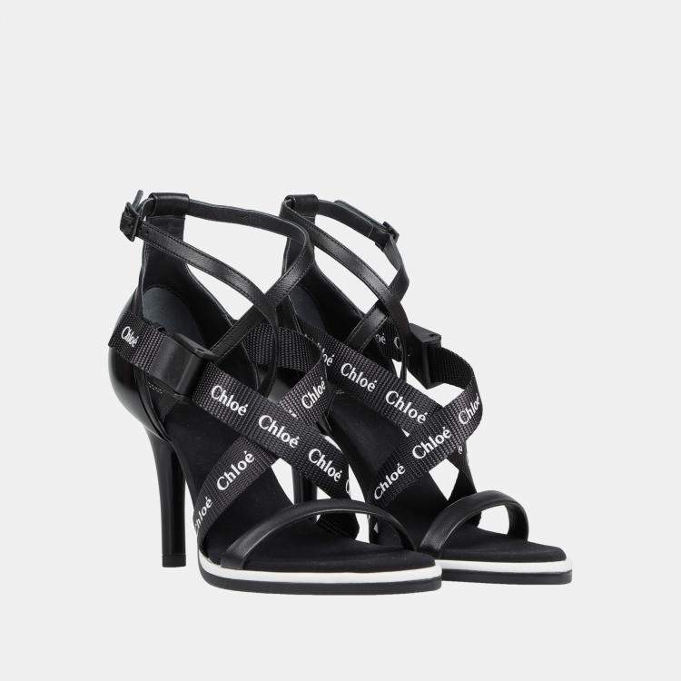 Pre Owned Chloe Leather Ankle Strap Sandals 36