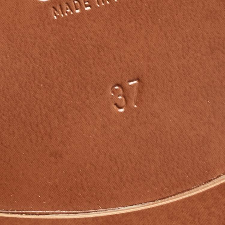 Pre Owned Chloe Brown Leather C Logo Loafers Size 37